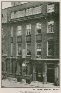 6 Frith Street, Soho, où Hazlitt est mort en 1830 - English Photographer