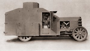 Une voiture blindée britannique pendant la Première Guerre mondiale, de The Illustrated War News, 1915 - English Photographer