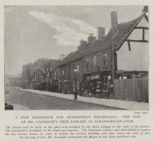 Un nouveau voisin pour le lieu de naissance de Shakespeare, le site de la bibliothèque gratuite de M. Carnegie à Stratford-on-Avon - English Photographer