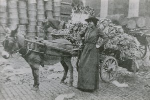 Une femme vendeuse de fleurs