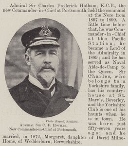 Amiral Sir C F Hotham, nouveau commandant en chef à Portsmouth - English Photographer