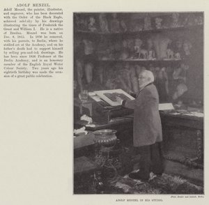 Adolf Menzel dans son atelier