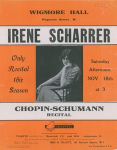 Annonce pour un récital Chopin-Schumann avec Irene Scharrer - English Photographer