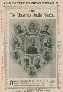 Annonce pour une apparition des Fisk University Jubilee Singers - English Photographer