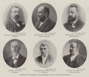 Fédération australienne, les premiers ministres des colonies australiennes