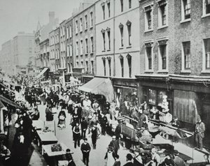 Marché de Brick Lane, Brick Lane : vue générale, 1895 - English Photographer