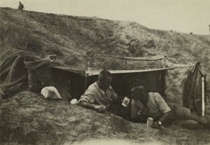 Soldats britanniques en repos dans un camp à Tel-el-Jemi, Palestine, octobre 1917 - English Photographer