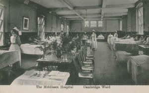 Cambridge Ward, The Middlesex Hospital, Londres. Carte postale envoyée le 16 août 1913. - English Photographer