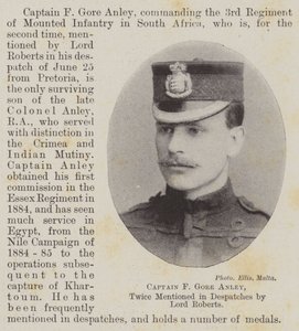 Capitaine F Gore Anley, mentionné deux fois dans les dépêches par Lord Roberts - English Photographer