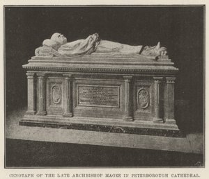 Cénotaphe du feu archevêque Magee dans la cathédrale de Peterborough