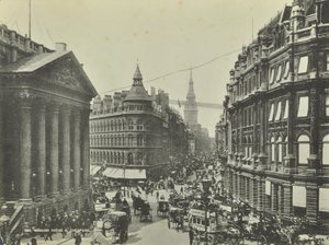 Cheapside, depuis Mansion House, City de Londres, 1885 - English Photographer