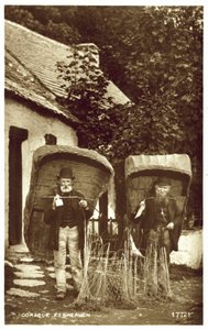 Pêcheurs en coracle (photo n/b)