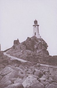Phare de Corbière, Jersey (photo n/b)