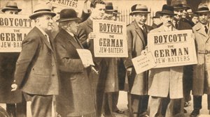 Manifestation à Hyde Park, à Londres, pour protester contre la persécution des Juifs par Hitler en Allemagne. - English Photographer