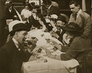 Déjeuner de Derby Day, gravure de Horace W. Nichols, vers 1910 (photogravure)