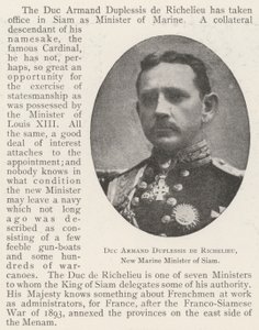 Duc Armand Duplessis de Richelieu, nouveau ministre de la Marine du Siam - English Photographer