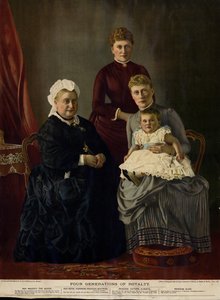 Quatre Générations de Royauté (Reine Victoria, Princesse Béatrice, Princesse Victoria Alberta et Princesse Alice)
