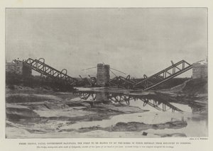 Pont Frere, chemins de fer du gouvernement du Natal, le premier à être détruit par les Boers lors de leur retraite d