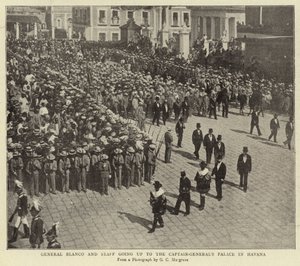 Le général Blanco et son état-major se rendant au palais du capitaine général à La Havane - English Photographer