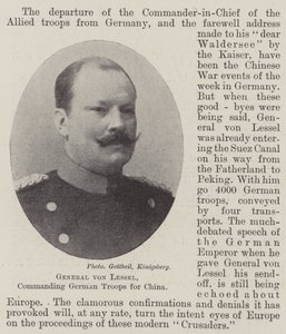 Général von Lessel, commandant les troupes allemandes pour la Chine