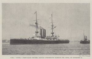 HMS Glory, croiseur de première classe, quittant le port de Portsmouth pour la Chine, le 24 novembre - English Photographer
