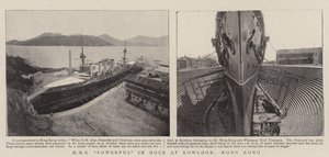 HMS Powerful en cale sèche à Kowloon, Hong Kong - English Photographer