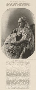 Sa Majesté la Reine, en tenue portée lors du mariage du duc et de la duchesse d