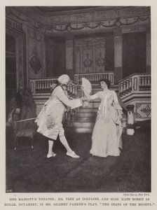 Théâtre de Sa Majesté, M. Tree en Doltaire, et Mlle Kate Rorke en Mademoiselle Duvarney, dans la pièce de M. Gilbert Parker, Les Sièges des Puissants - English Photographer