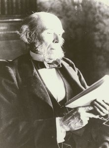 Herbert Spencer, portrait, en train de lire - English Photographer