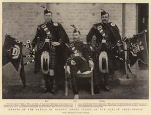 Héros de la bataille de Dargai, trois cornemuseurs des Gordon Highlanders - English Photographer