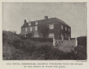 Hill House, Dersingham, récemment acheté avec le domaine par le Prince de Galles pour 7000 £