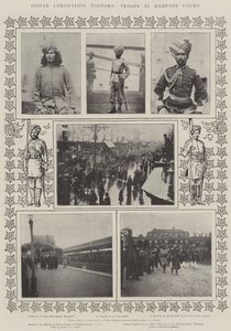 Visiteurs indiens du couronnement, troupes à Hampton Court