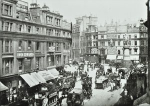 King William Street, vers le nord, City de Londres, 1895 - English Photographer