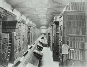 Bibliothèque, Sion College, Victoria Embankment, City de Londres, 1885 - English Photographer