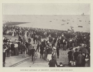 Life-Boat Saturday à Brighton, lancement du canot de sauvetage - English Photographer
