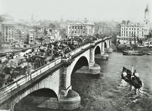 Pont de Londres : trafic hippomobile sur le pont, 1895 - English Photographer