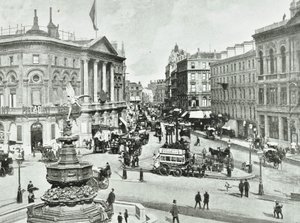 London Pavilion, Piccadilly Circus, Westminster : vue vers l