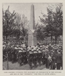 Lord Goschen dévoilant le monument à Portsmouth aux officiers et hommes du Powerful tombés en Afrique du Sud - English Photographer