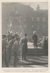 Lord Roberts à Manchester, 10 octobre, le commandant en chef dévoilant la statue de la reine Victoria par Onslow Ford, RA - English Photographer