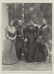 Lord et Lady Roberts, avec leur fils unique (tué sur le Tugela) et une de leurs filles - English Photographer