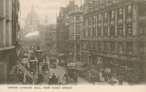 Ludgate Hill depuis Fleet Street, Londres - English Photographer