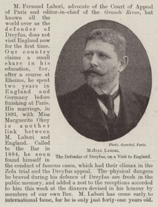 Maître Labori, le défenseur de Dreyfus, en visite en Angleterre