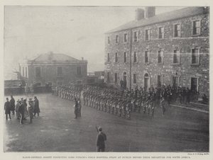 Le major-général Gosset inspectant le personnel de l