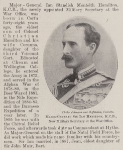 Major-Général Sir Ian Hamilton, KCB, nouveau secrétaire militaire au ministère de la Guerre - English Photographer