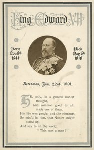 Carte commémorative, Roi Édouard VII