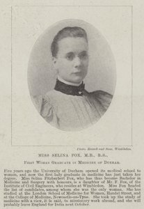 Mlle Selina Fox, MB, BS, première femme diplômée en médecine de Durham - English Photographer