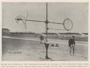 Moteur et gouvernail du ballon dirigeable par Villars au Concours d