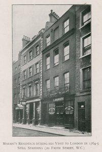 Résidence de Mozart au 20 Frith Street, Soho - English Photographer
