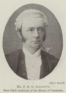 M. F B G Jenkinson, nouveau greffier adjoint de la Chambre des communes - English Photographer