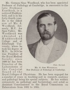 M. G Sims Woodhead, nouveau professeur de pathologie à Cambridge